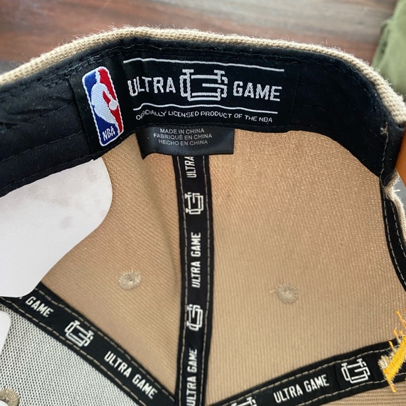 LA Lakers Hat Tan Brown Ultra Game Cyclone Rear Scripted Snapback Cap - Picture 2 of 3